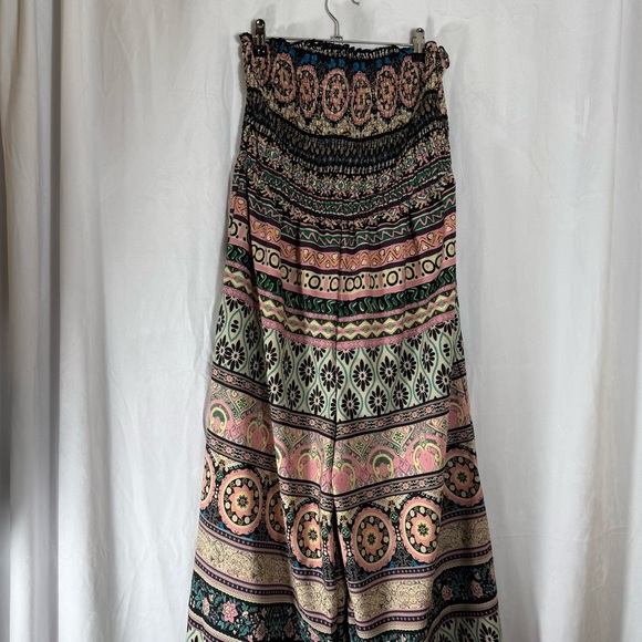 SHEIN Pants - Bohemian Jumpsuit Strapless Elastic Bust XL Vacation Resort Farmers Market Beach